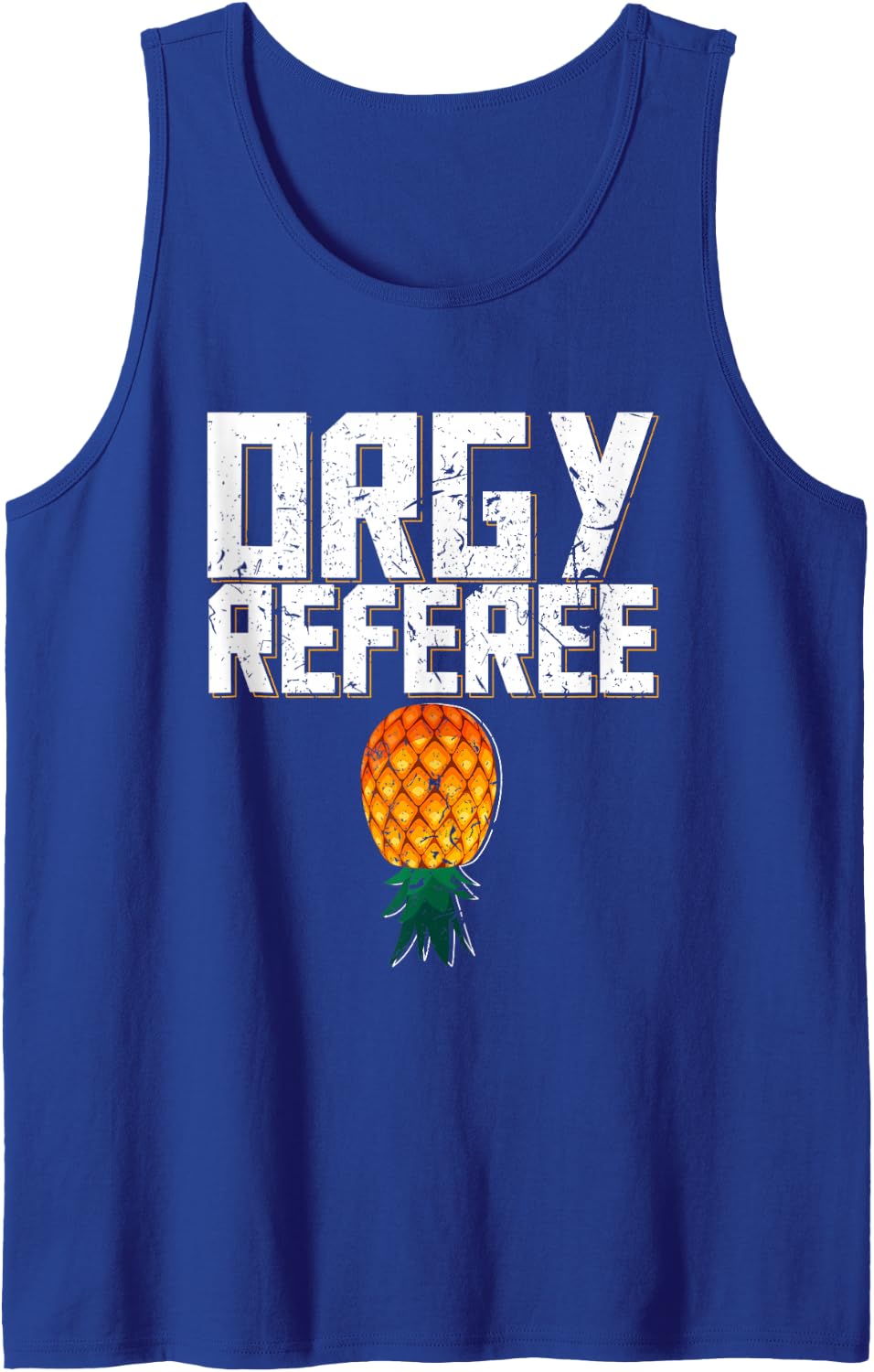 Orgy Referee Swinger Party Pineapple Threesome Gang Bang Tank Top - Royal Blue