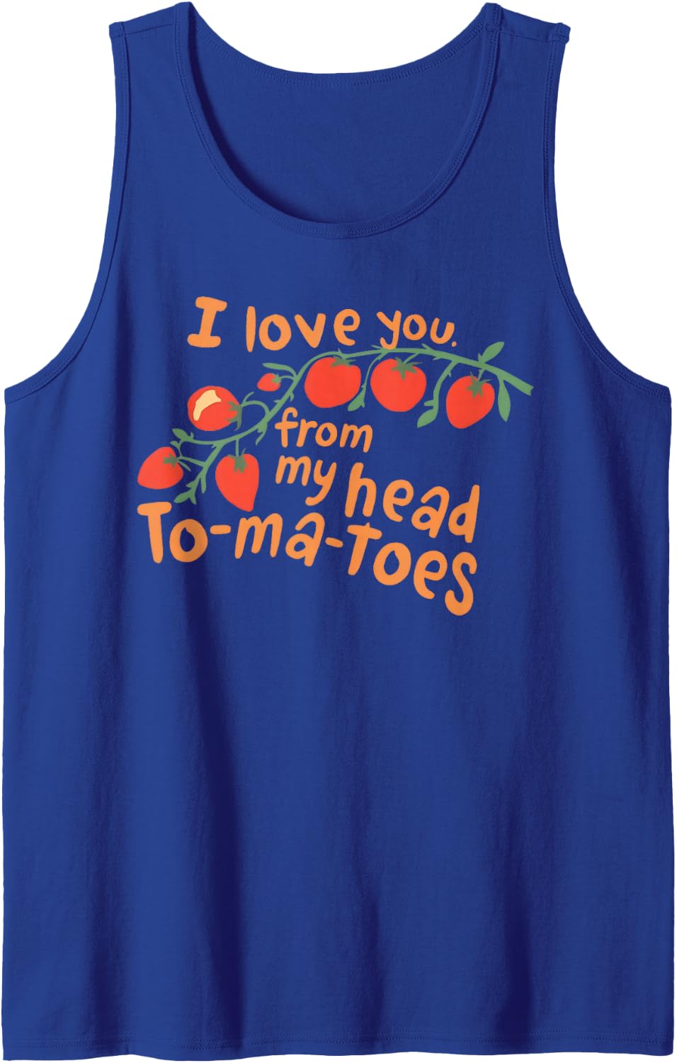 I Love You from My Head Tomatoes Tank Top - Royal Blue