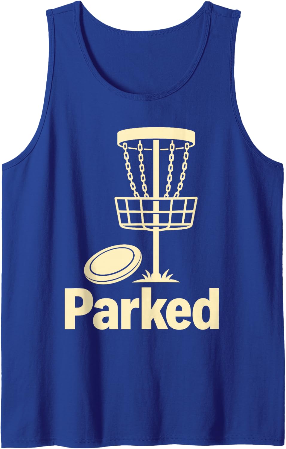 Disc Golf Parked Basket Sleeveless Tank Top - Royal Blue
