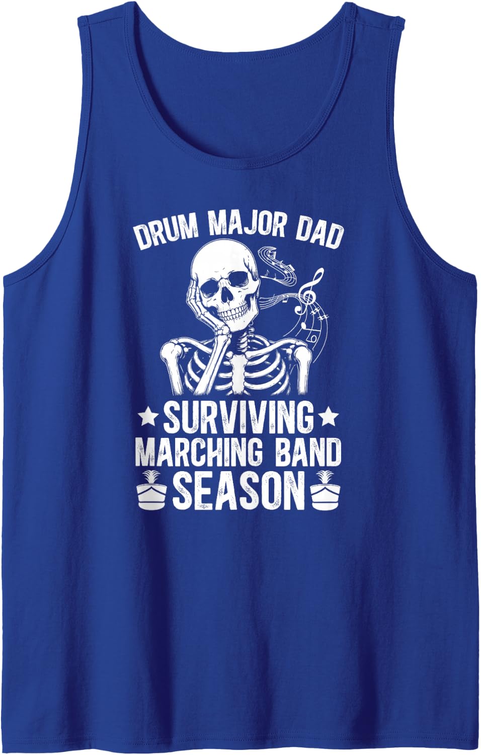 Men's Drum Major Dad Funny Dad of A Drum Major Father Sleeveless Tank Top - Royal Blue
