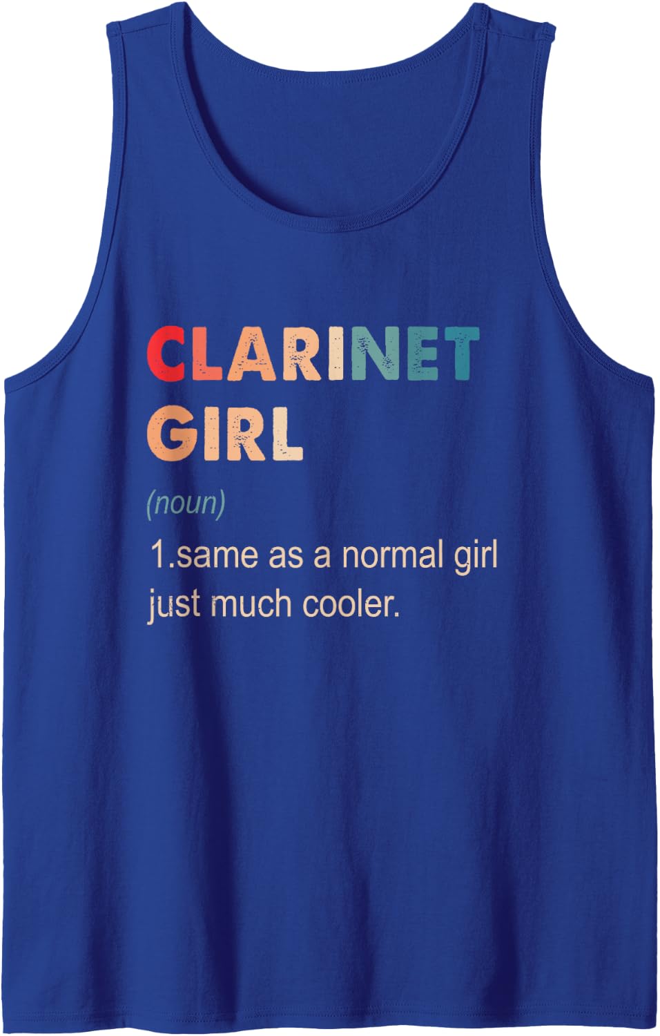 Clarinet Girl Definition Funny Clarinet Lover Gift for Girls Sleeveless Tank Top - Royal Blue