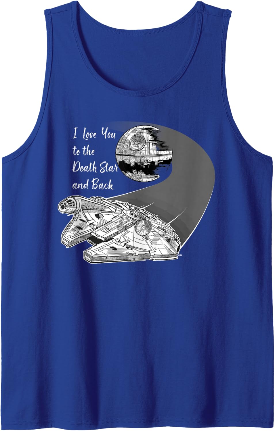 Star Wars Millennium Falcon I Love You Valentine's Wedding Tank Top - Royal Blue