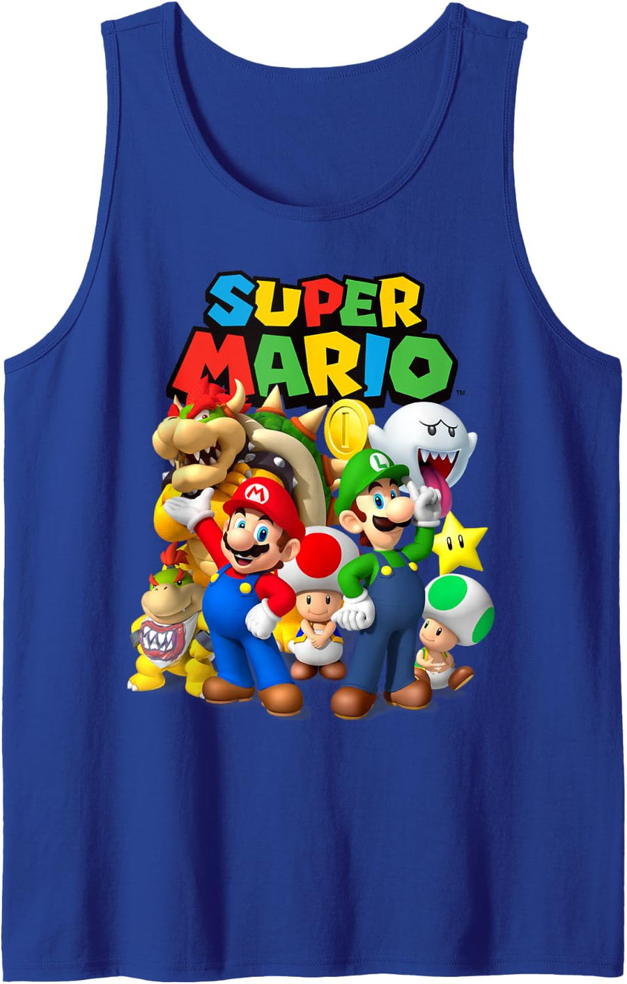 Super Mario Classic Group Shot Tank Top - Royal Blue