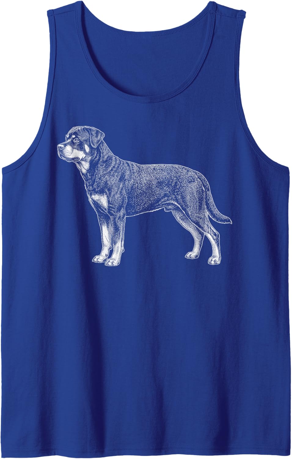 Rottweiler Illustration Sleeveless Tank Top - Royal Blue