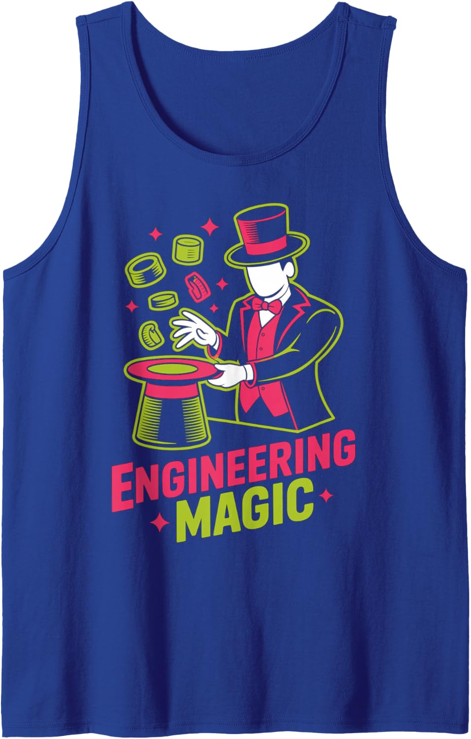 Engineering Magic Magician Design Sleeveless Tank Top - Royal Blue