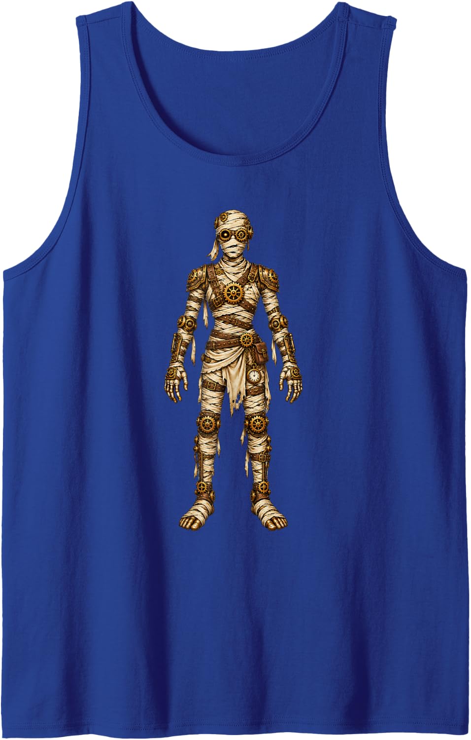 Steampunk Mummy Halloween Art Sleeveless Tank Top - Royal Blue