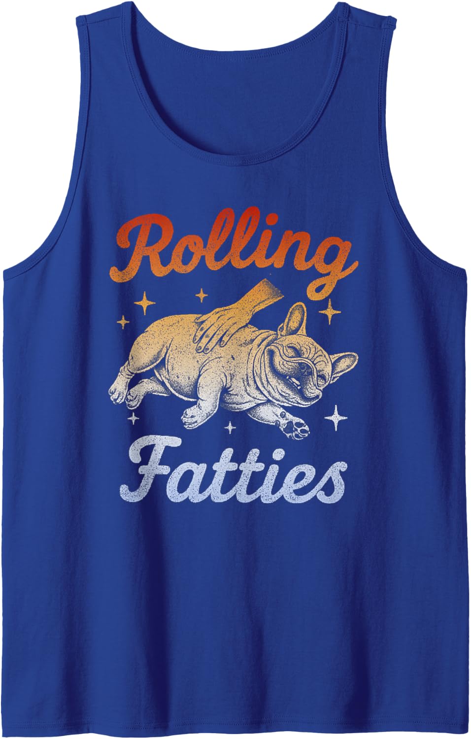 Rolling Fatties French Bulldog Retro Vintage Tank Top - Royal Blue