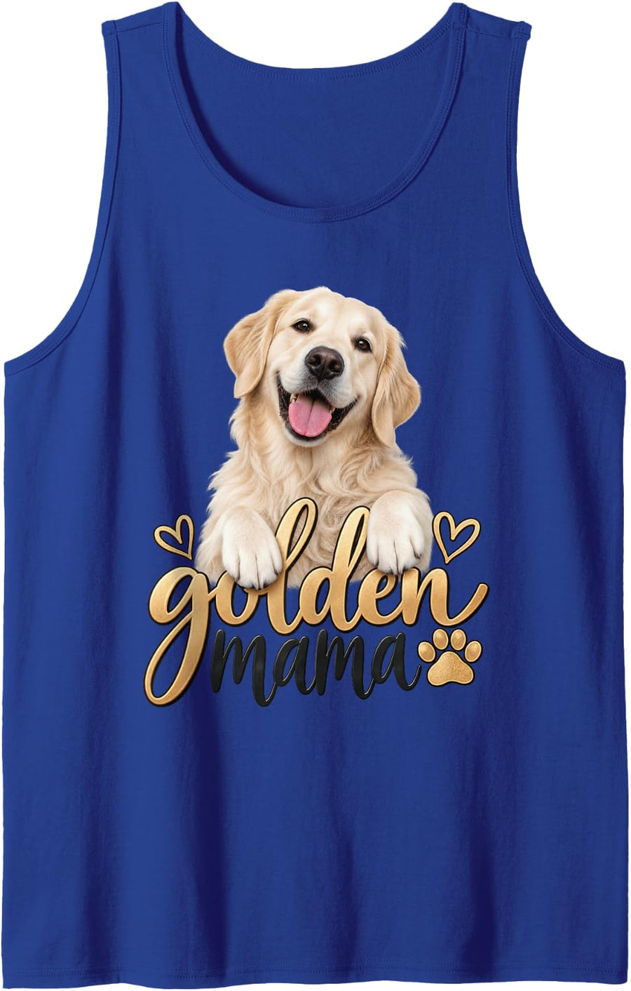 White English Cream Golden Retriever Mama Sleeveless Tank Top - Royal Blue