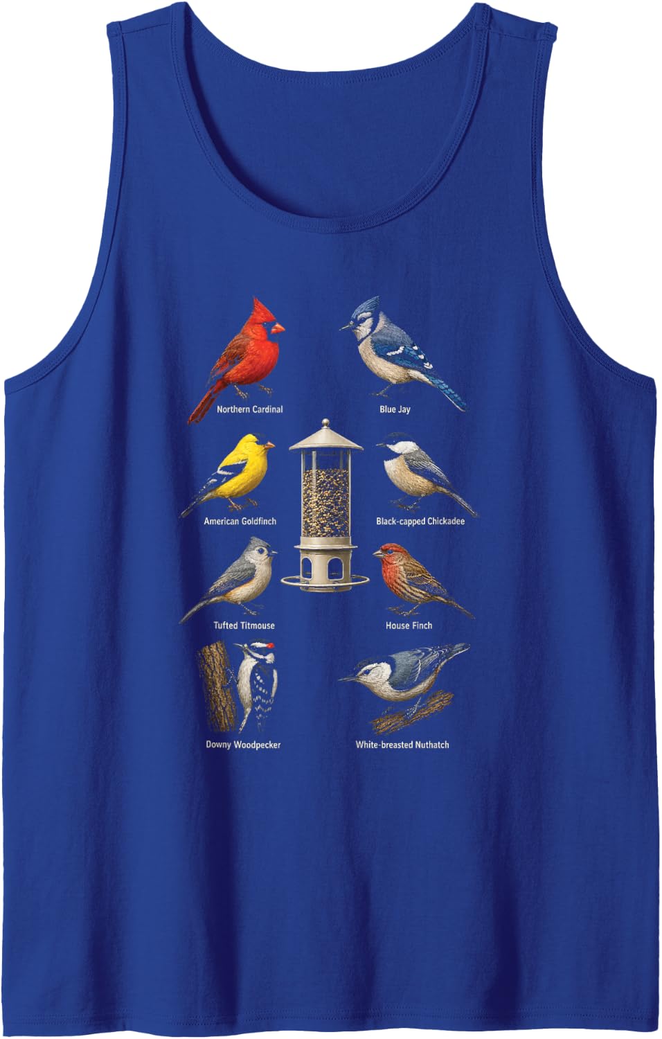 Bird Watching Backyard Feeder Identification Chart Tank Top - Royal Blue