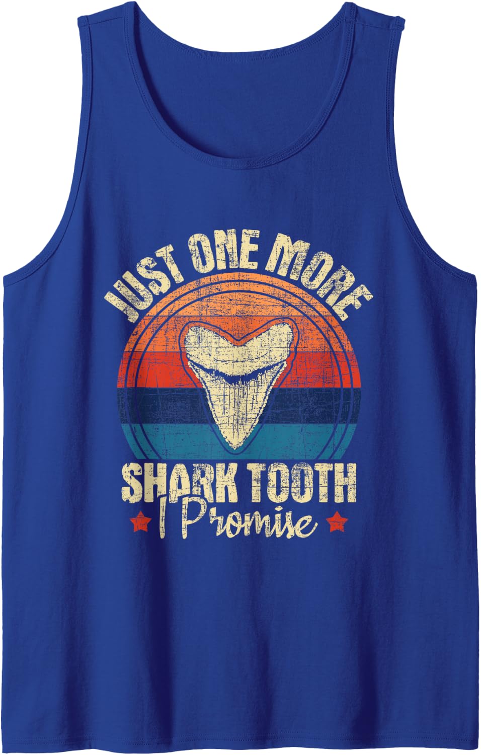 Just One More Shark Tooth I Promise - Retro Fossil Tank Top - Royal Blue