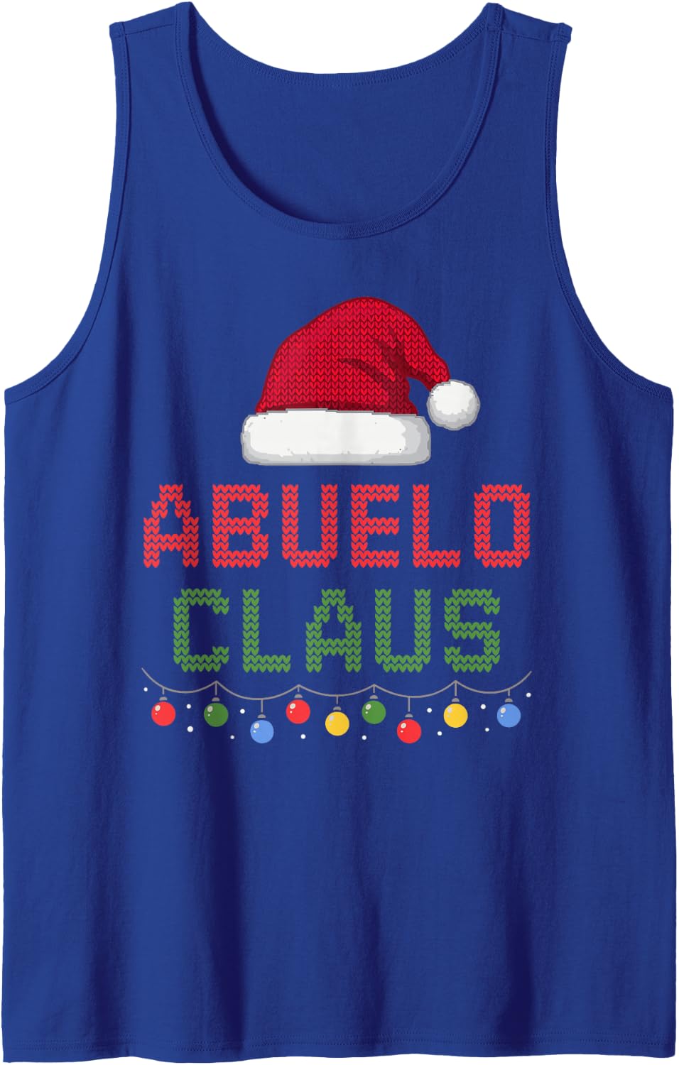 Funny Abuelo Claus Ugly Christmas Knit Matching Family Men Sleeveless Tank Top - Royal Blue