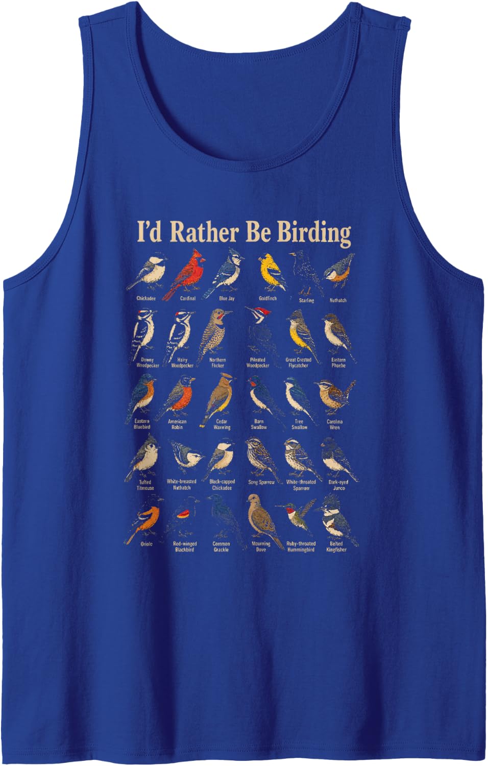 Bird Watching I'd Rather Be Birding Tank Top - Royal Blue