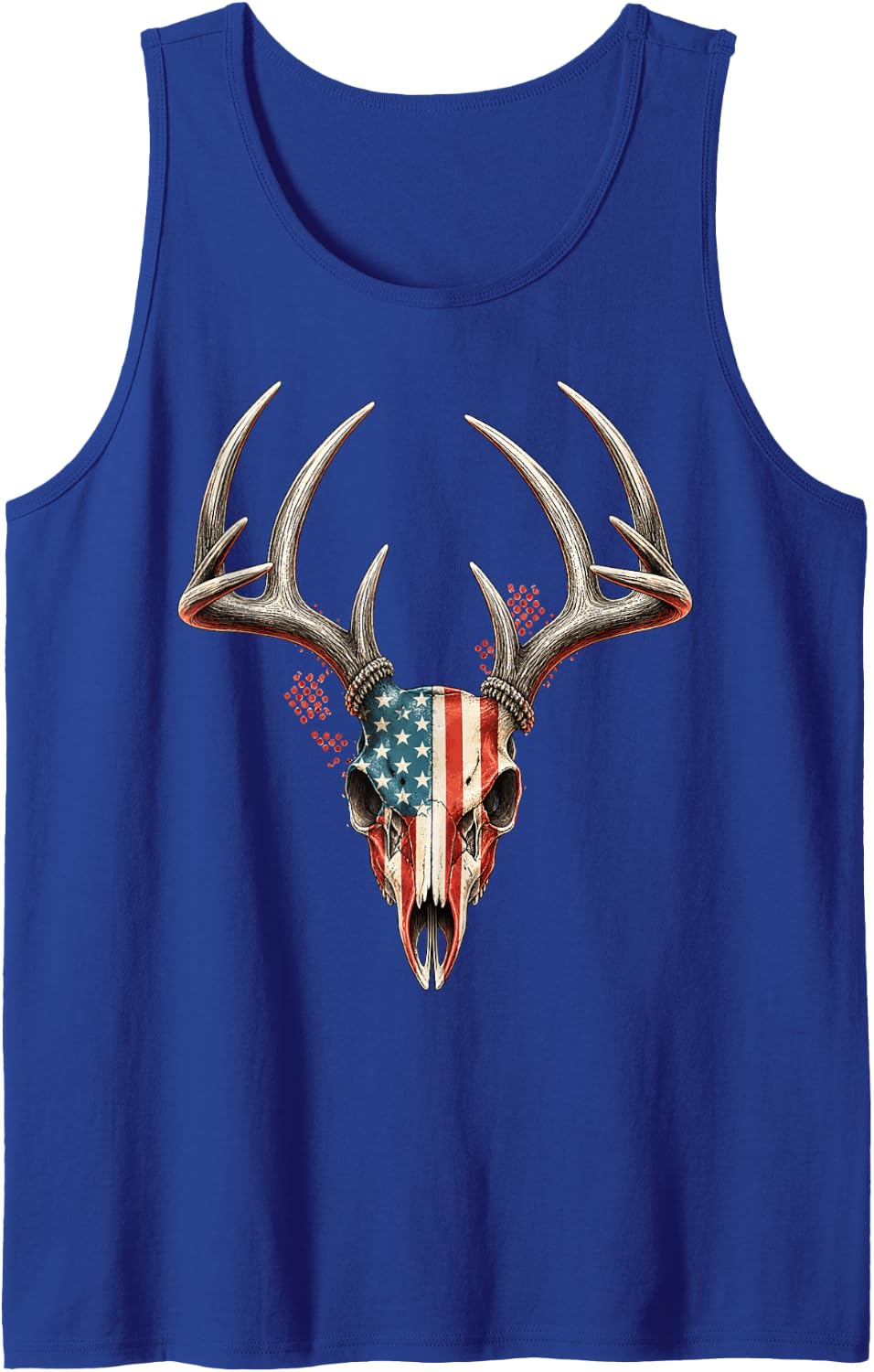 Whitetail Deer Hunting Rack Buck Hunter Tank Top - Royal Blue