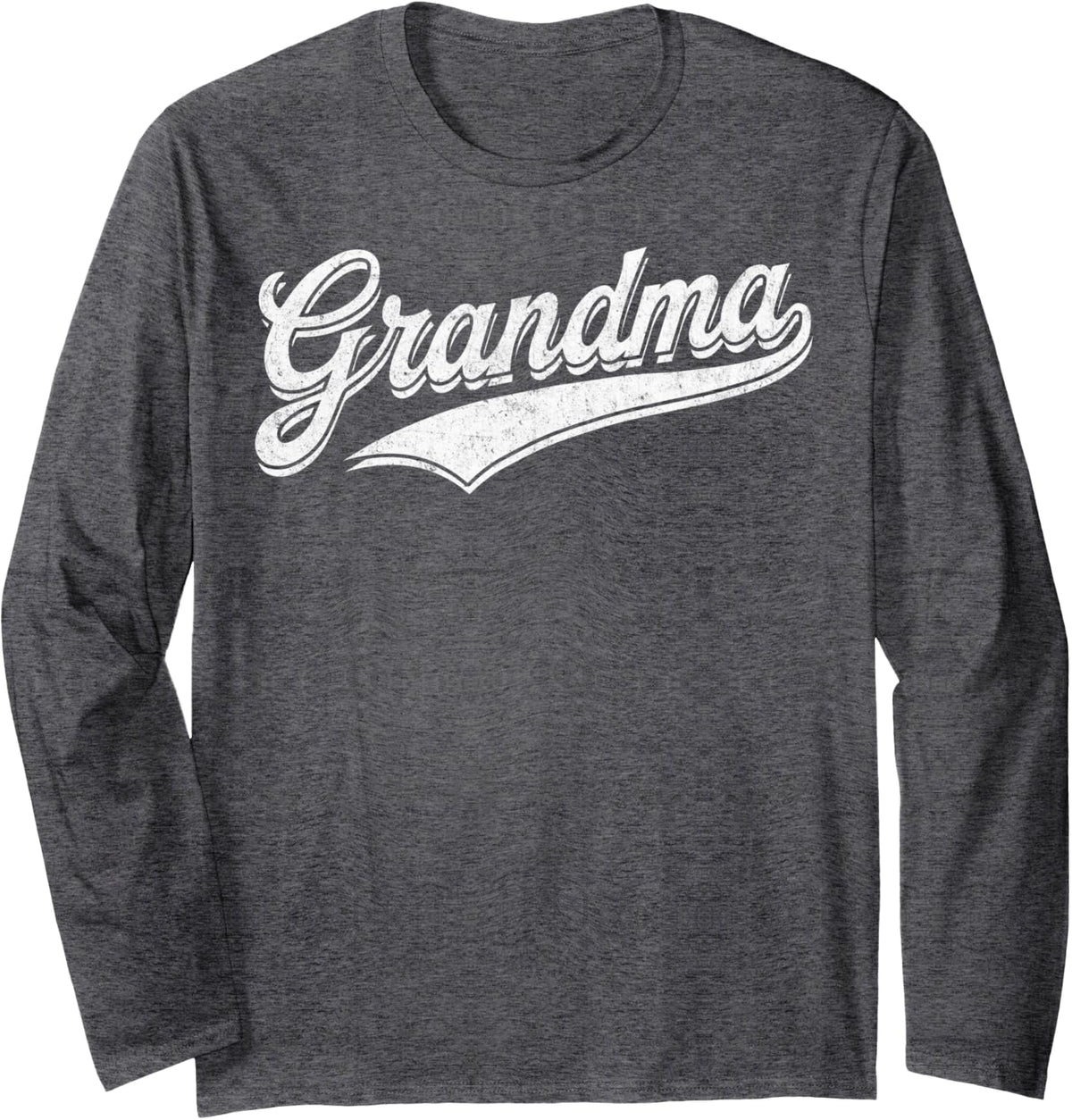 Grandma Vintage Style Mother’s Day Grandmother Women Novelty Long Sleeve T-Shirt - Adult Unisex Dark Heather Grey