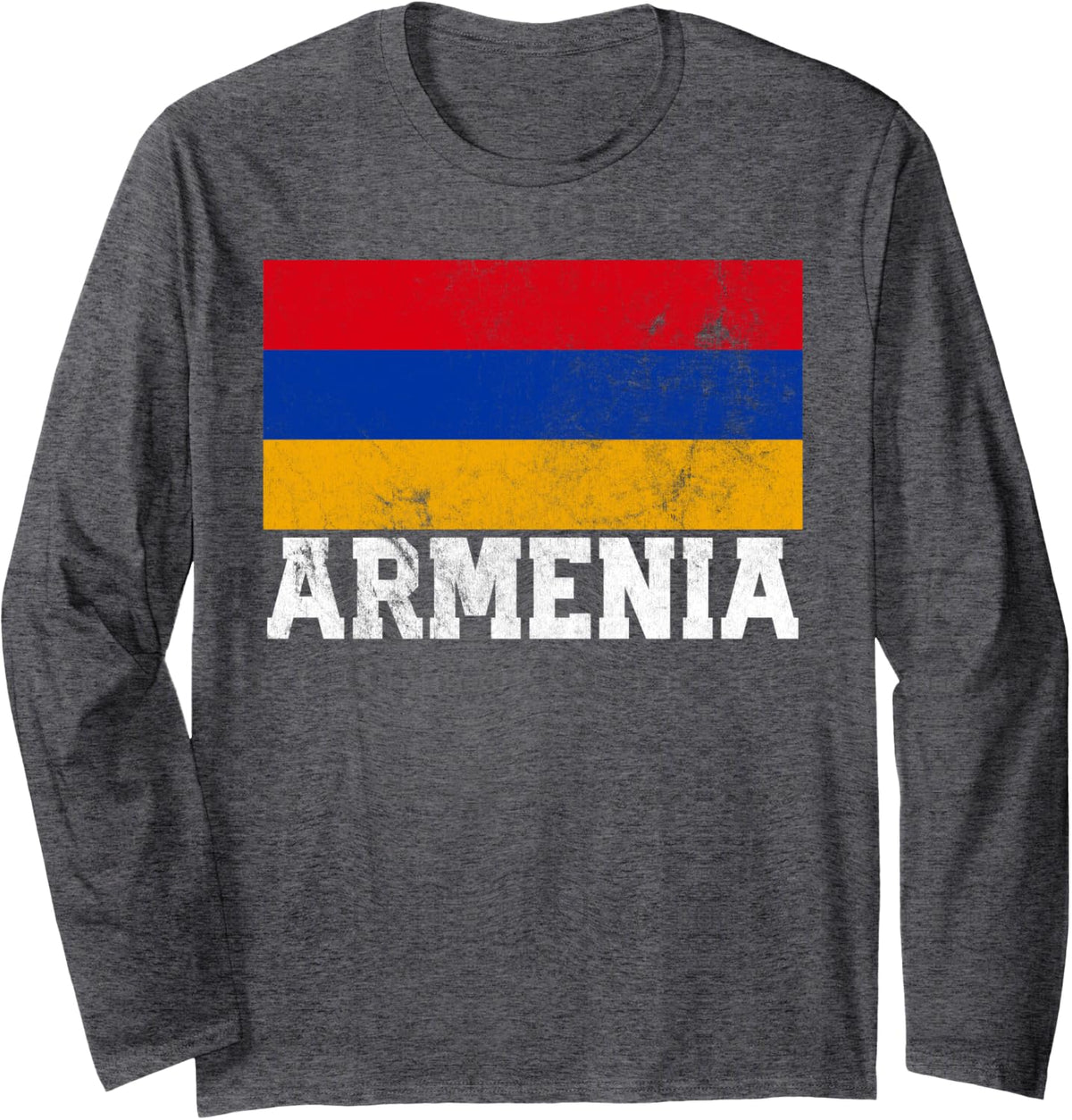 Armenian Armenia Flag Country Men Women Christmas Gift Long Sleeve T-Shirt - Adult Unisex Dark Heather Grey