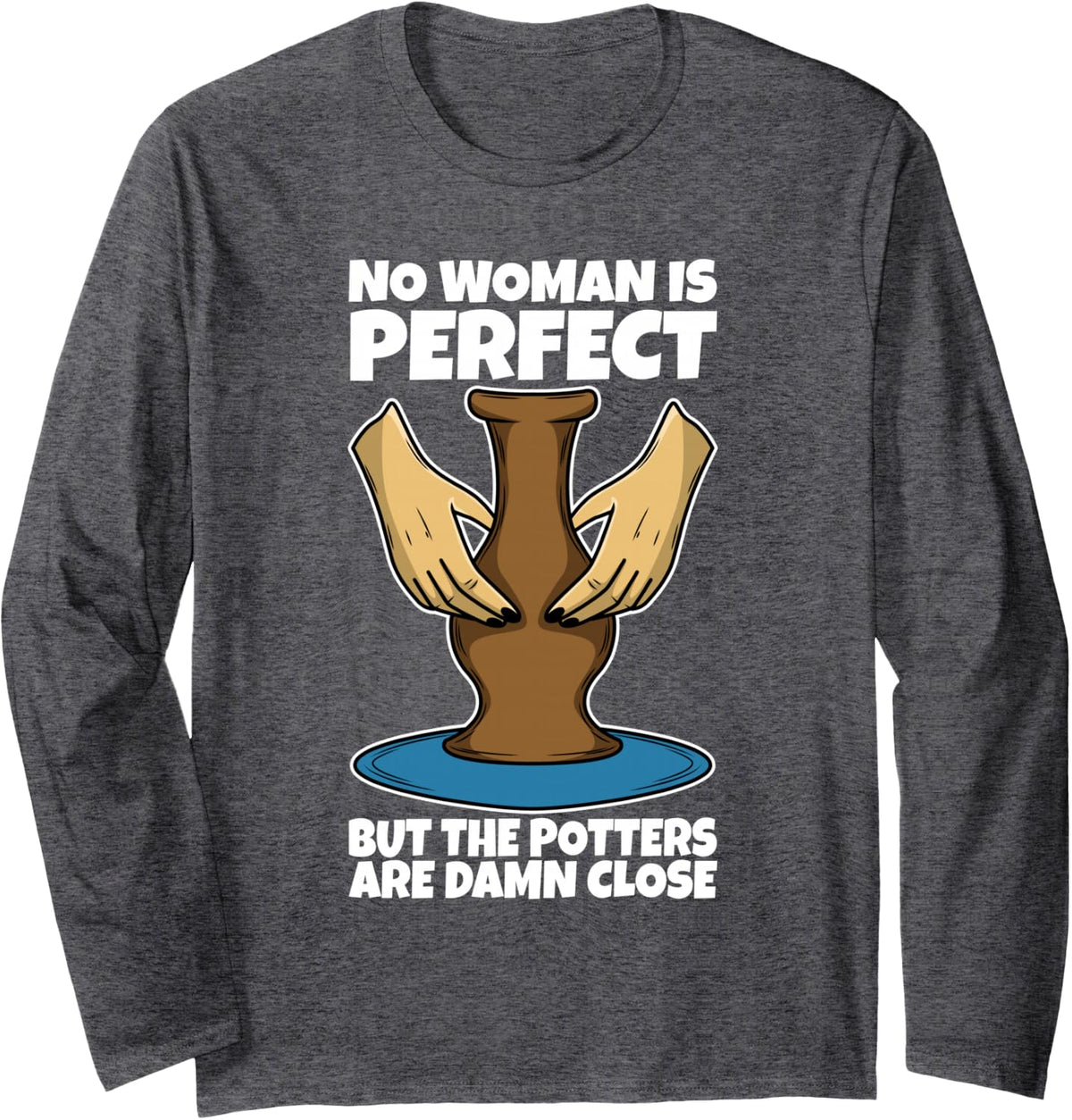 Pottery Long Sleeve T-Shirt - Adult Unisex Dark Heather Grey