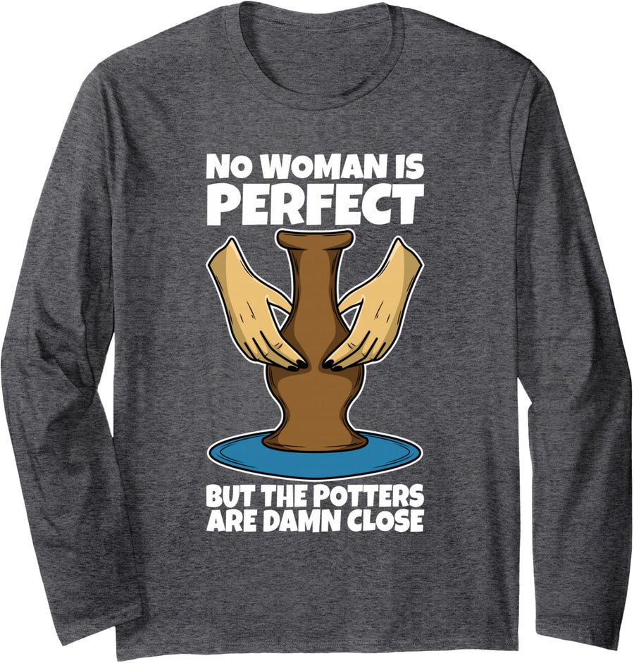 Pottery Long Sleeve T-Shirt - Adult Unisex Dark Heather Grey