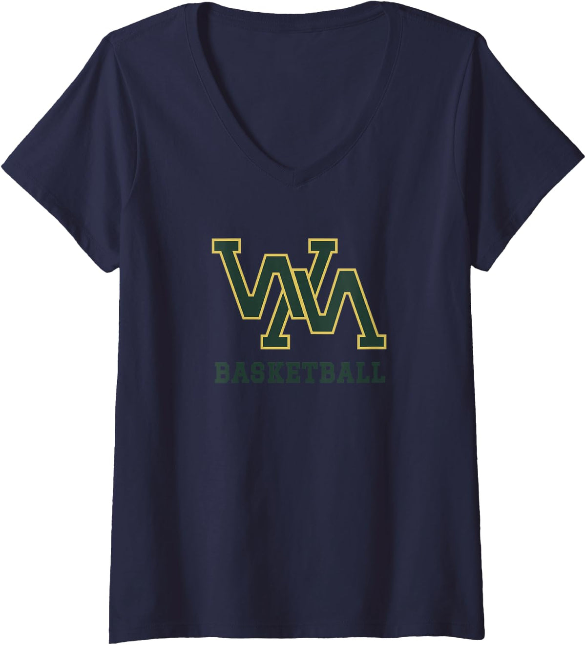 Women's Wilson Memorial High School Eagles Basketball V-Neck T-Shirt - Navy Blue