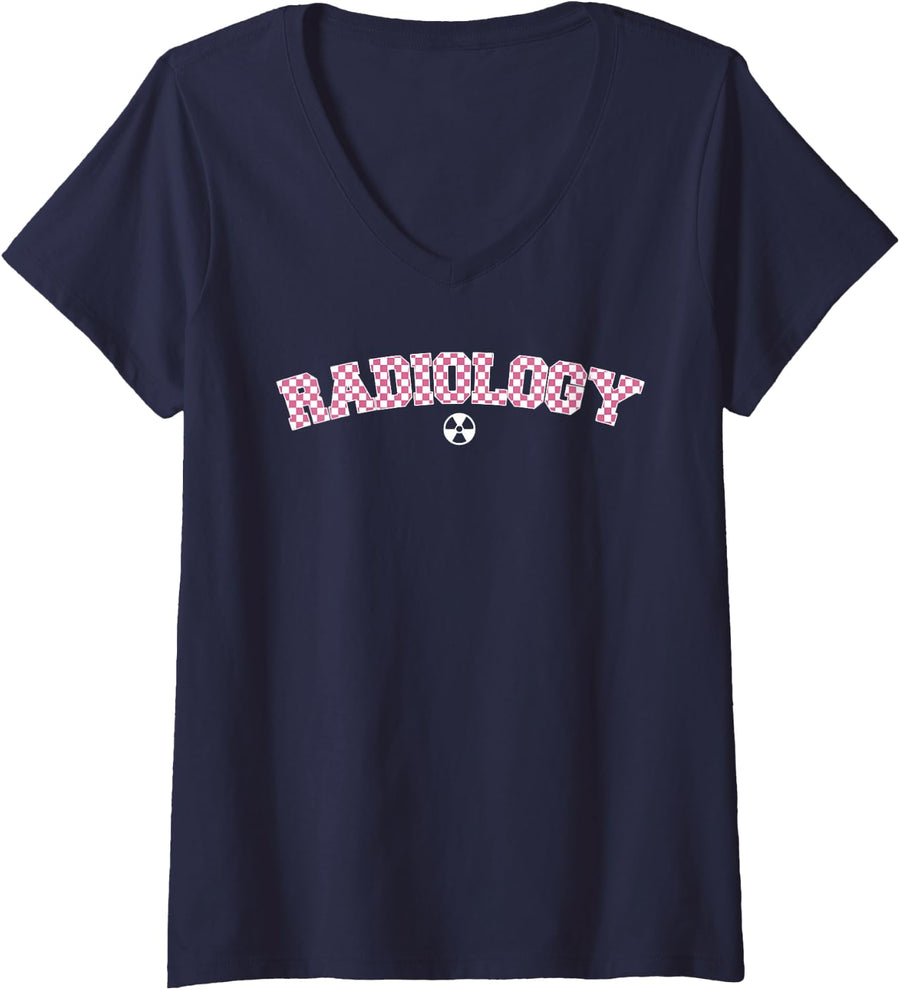 Women's Radiology Women X-Ray Tech V-Neck T-Shirt - Navy Blue