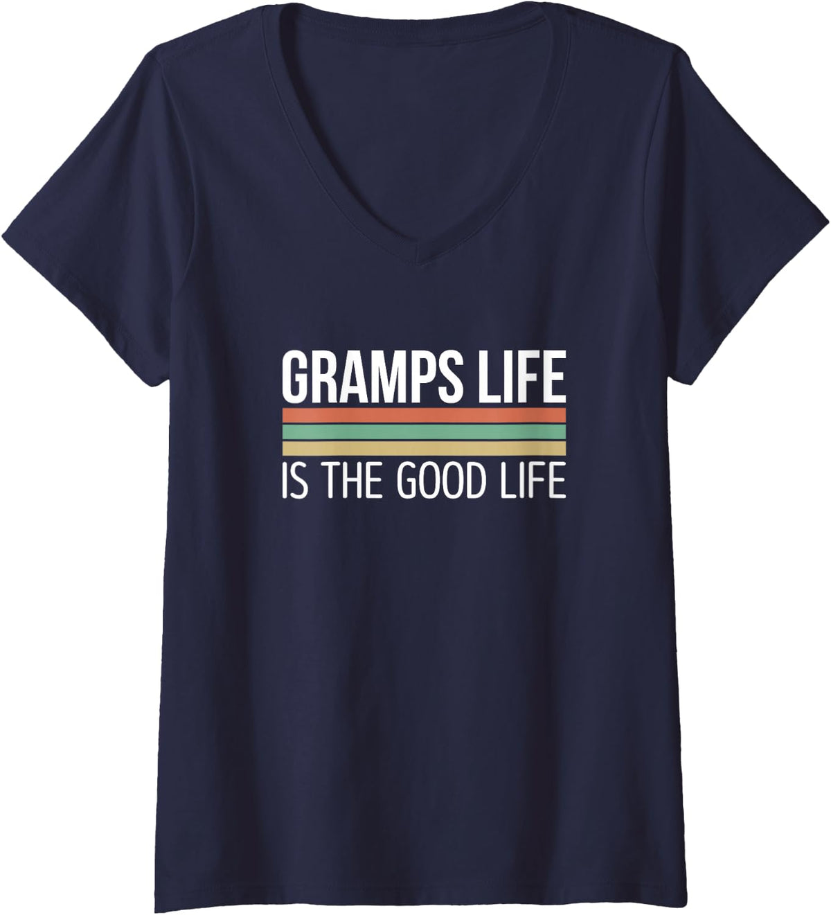 Women's Gramps Life is The Good Life - V-Neck T-Shirt - Navy Blue