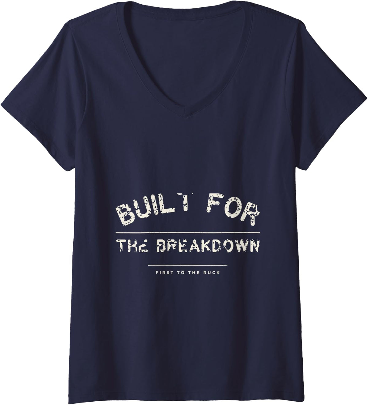 Women's Built for The Breakdown - Rugby Forward V-Neck T-Shirt - Navy Blue