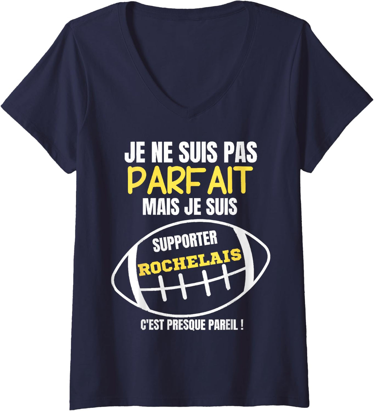Women's I Am Not Parf AIT But I Am Supporter Rochelais V-Neck T-Shirt - Navy Blue