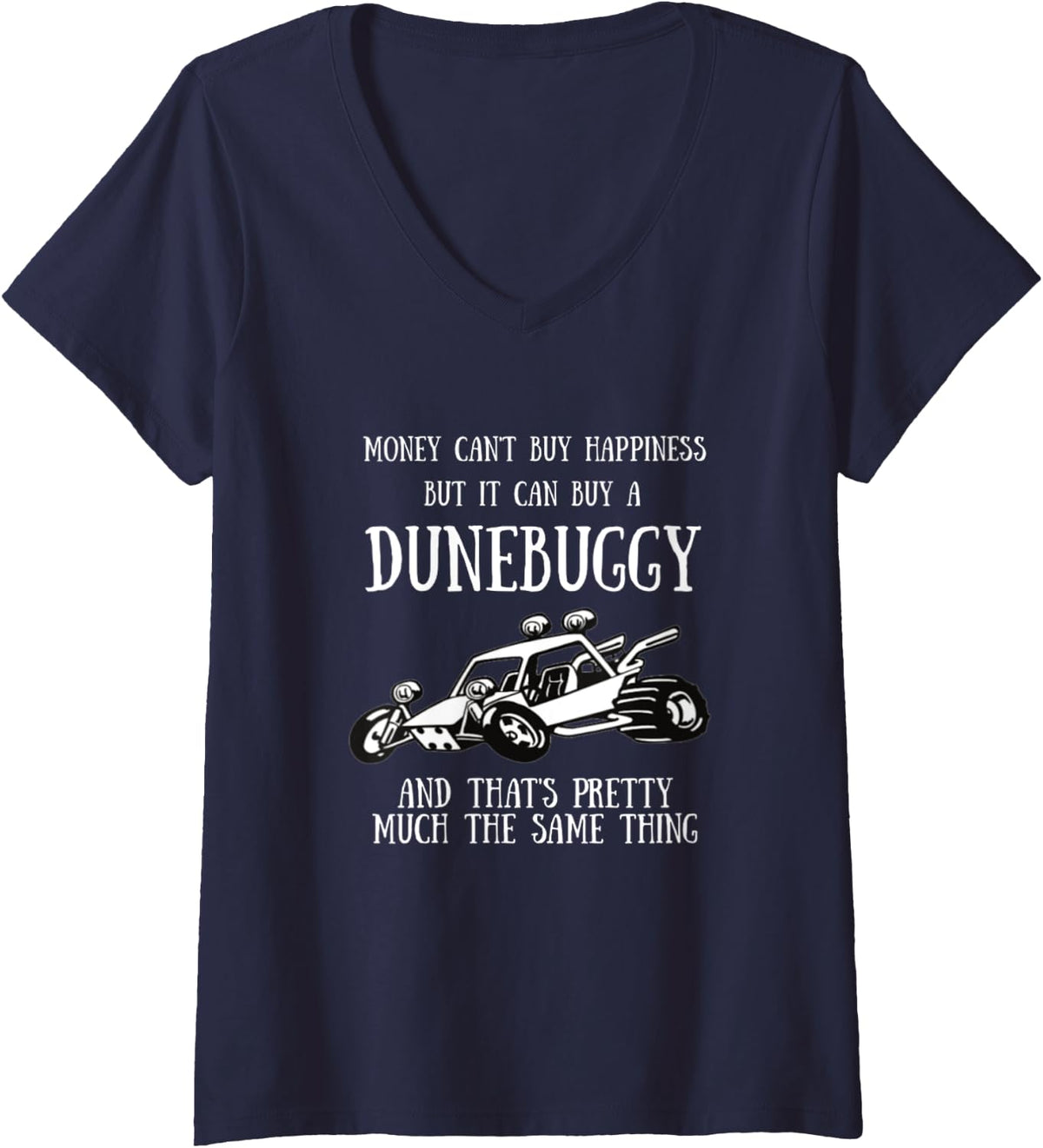 Funny Dune Buggy V-Neck T-Shirt - Navy Blue