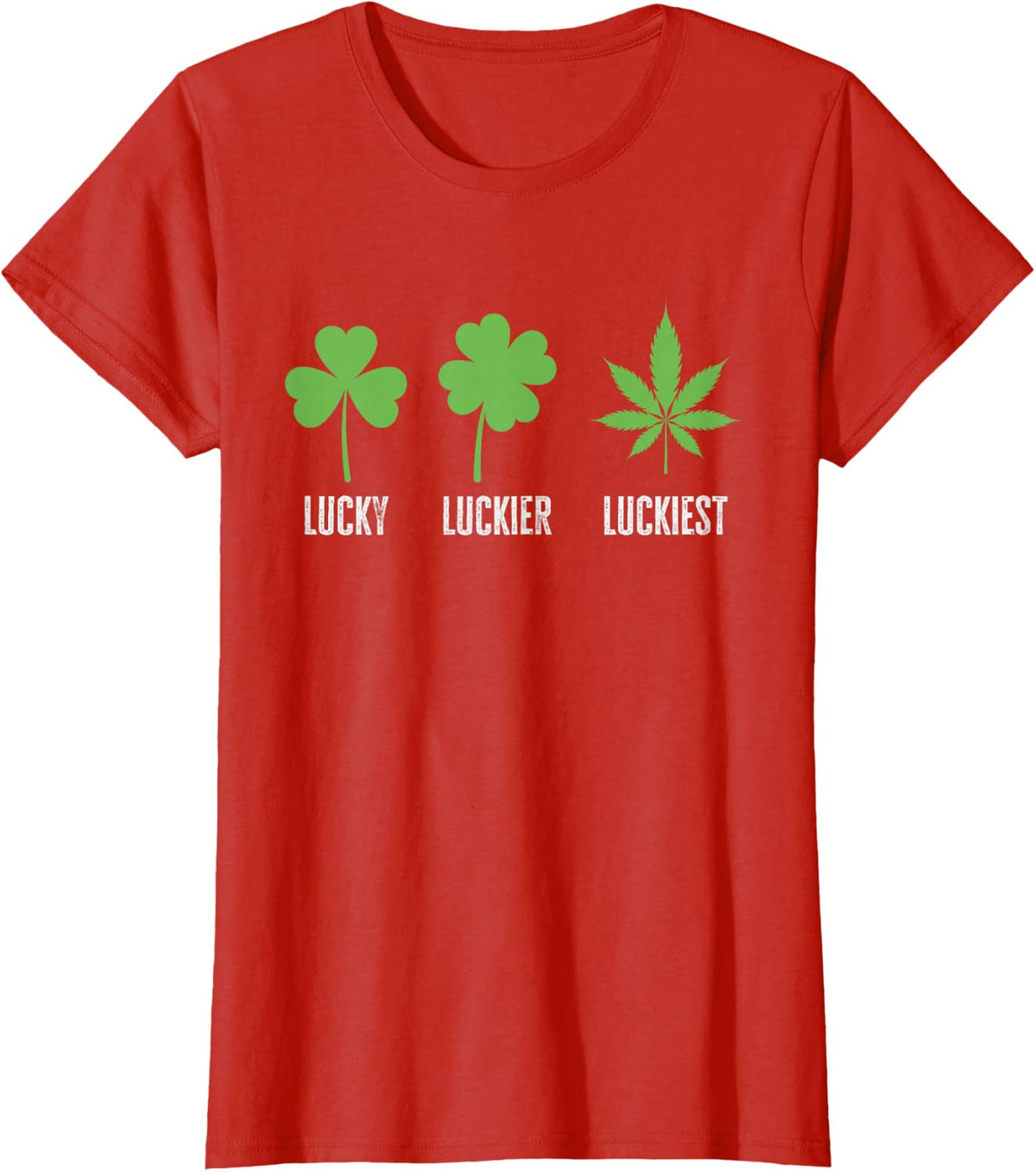 Lucky Luckier Luckiest St Patrick's Day T-Shirt - Red