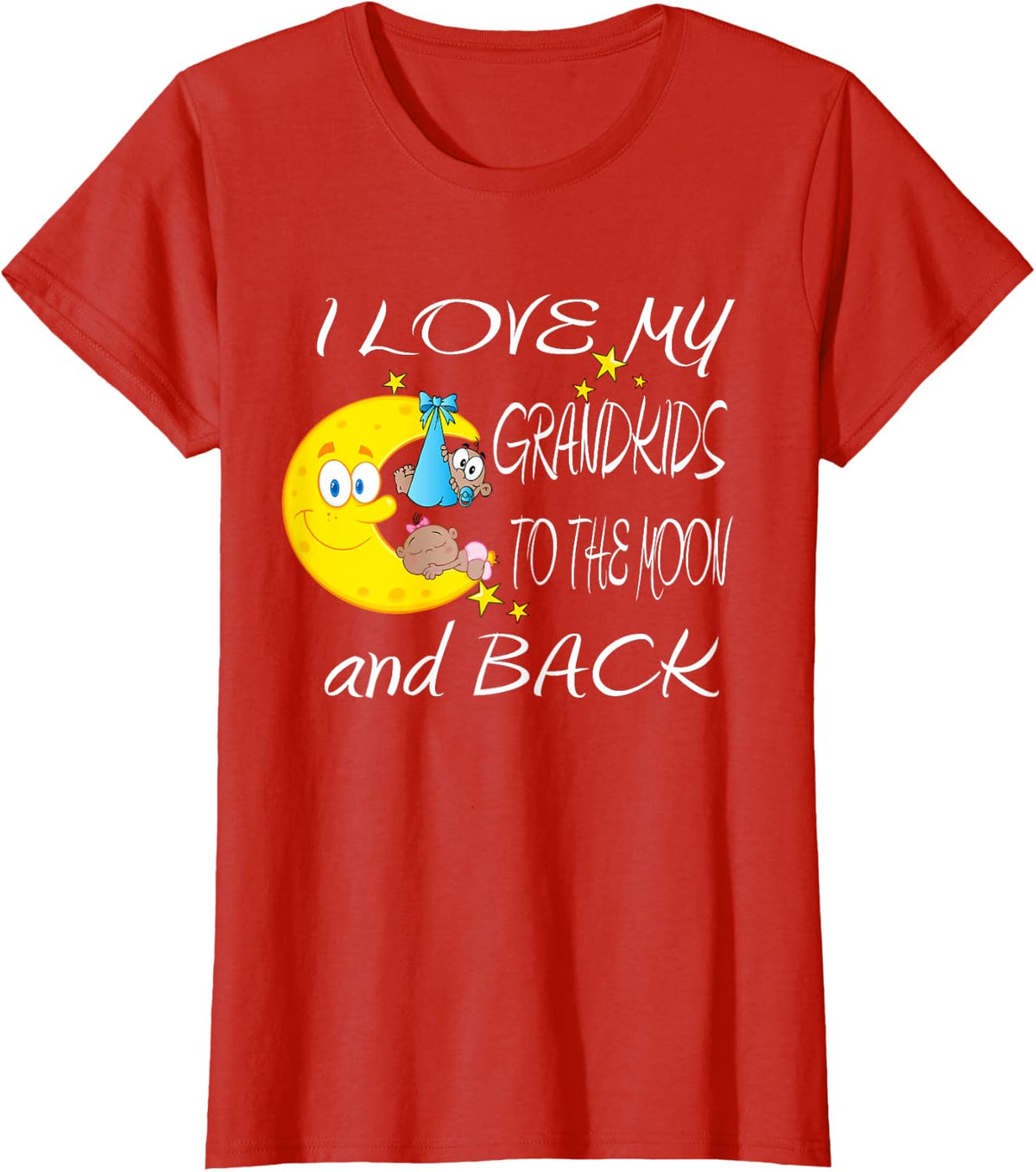 I Love My Grandkids to the Moon and Back T-shirt Tee T-Shirt - Red