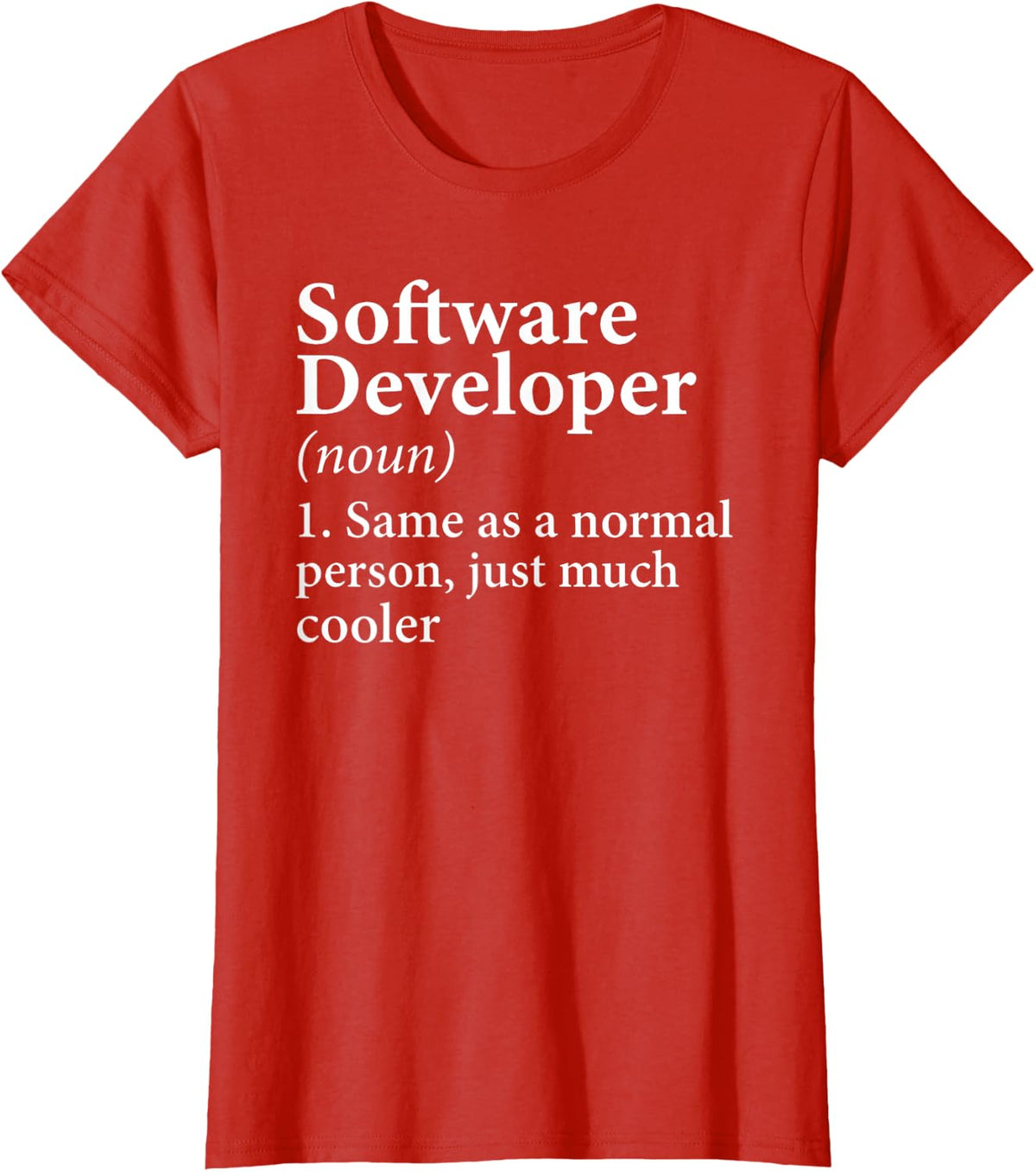 Software Developer Definition Programmer Coder Definition T-Shirt - Red