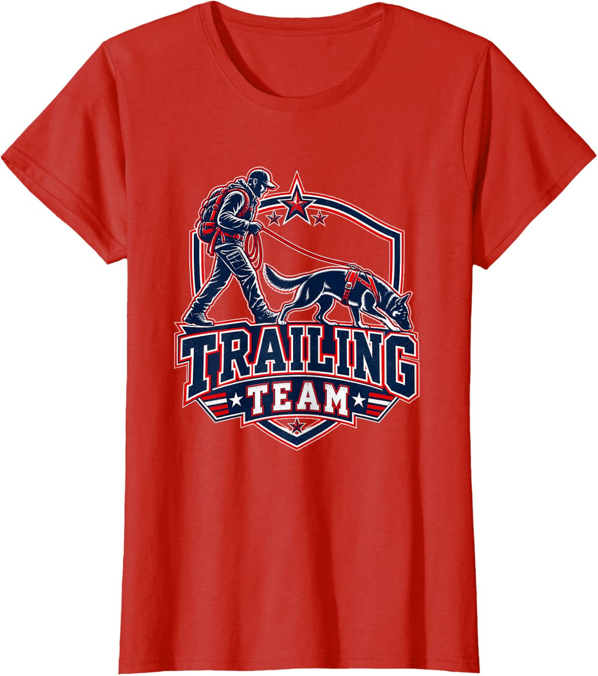 Trailing Team Mantrailing Dog Bloodhound Handler Shirt T-Shirt - Red