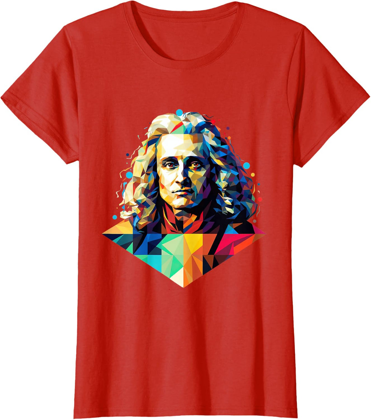 Isaac Newton Geometric Pop Art T-Shirt - Red