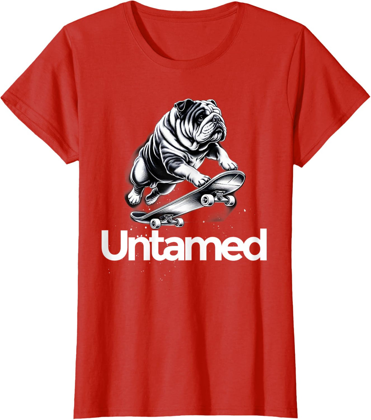 English Bulldog Untamed T-Shirt - Red