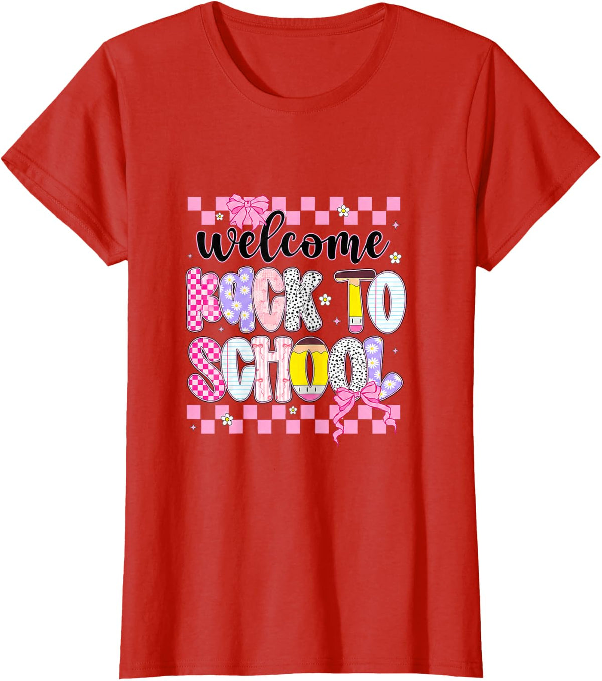 Welcome Back to School Teacher Student First Day Class T-Shirt - Red