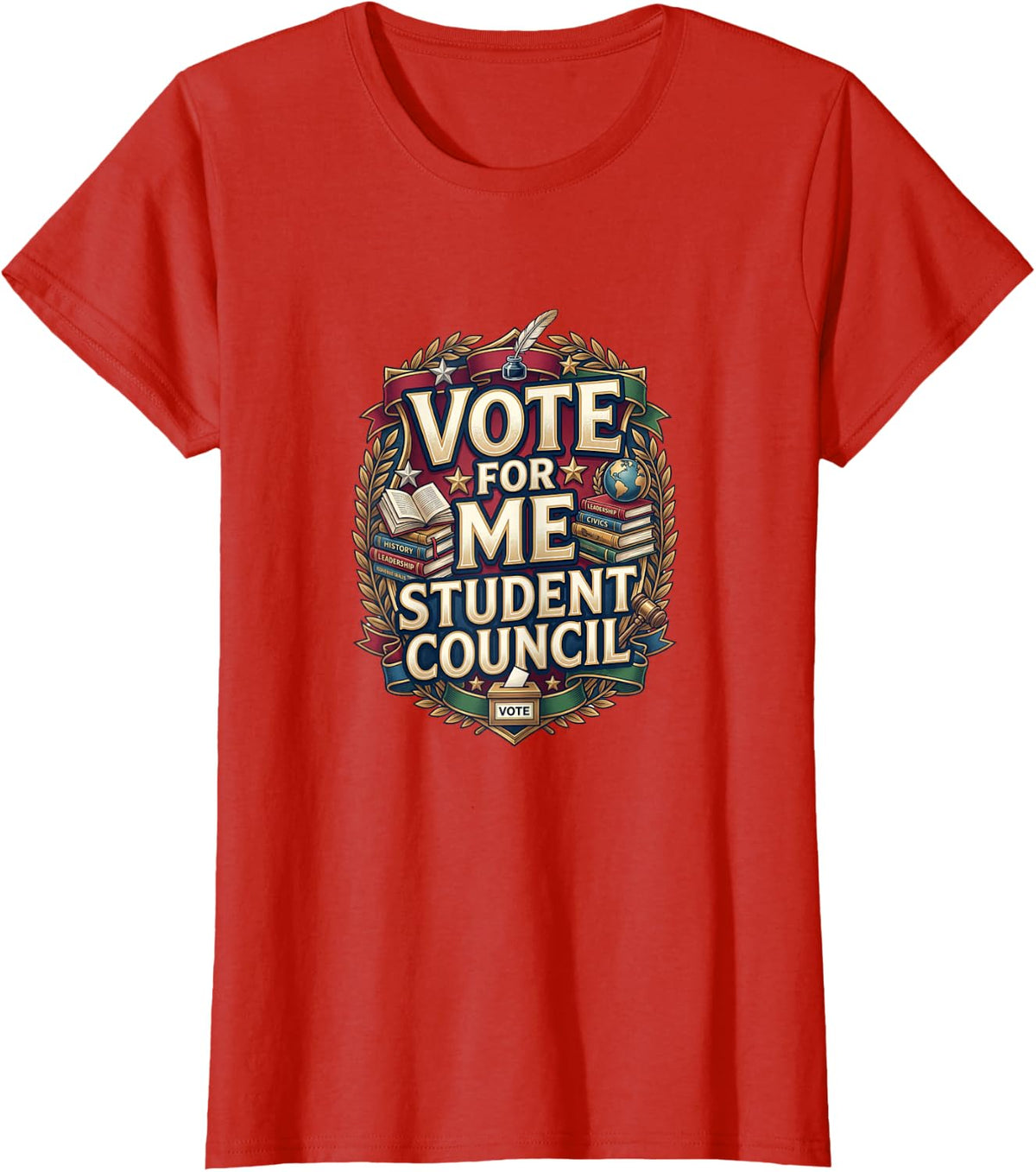 Vote for Me Student Council Great Vibes School Election Day T-Shirt - Red