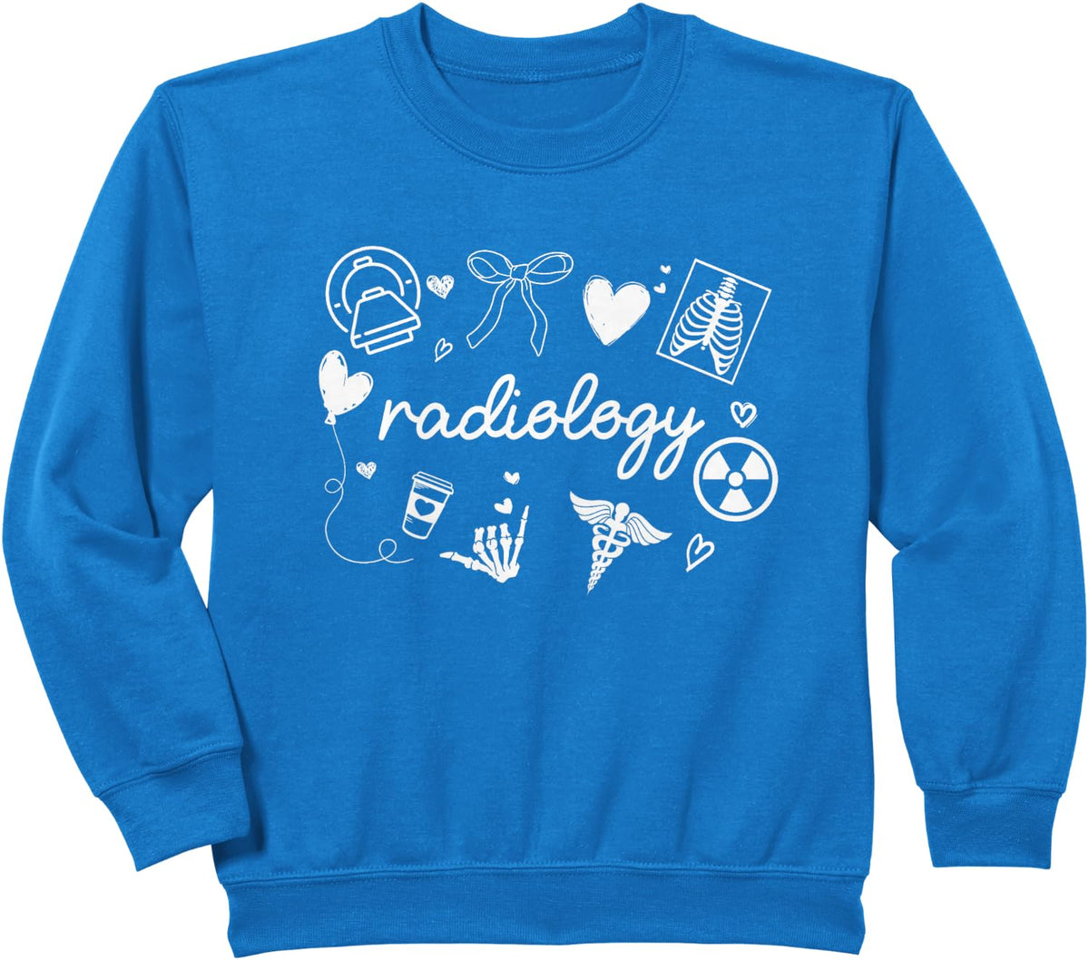 Radiology Coquette Bow RAD Tech X-ray Technologist CT MRI Sweatshirt - Royal Blue