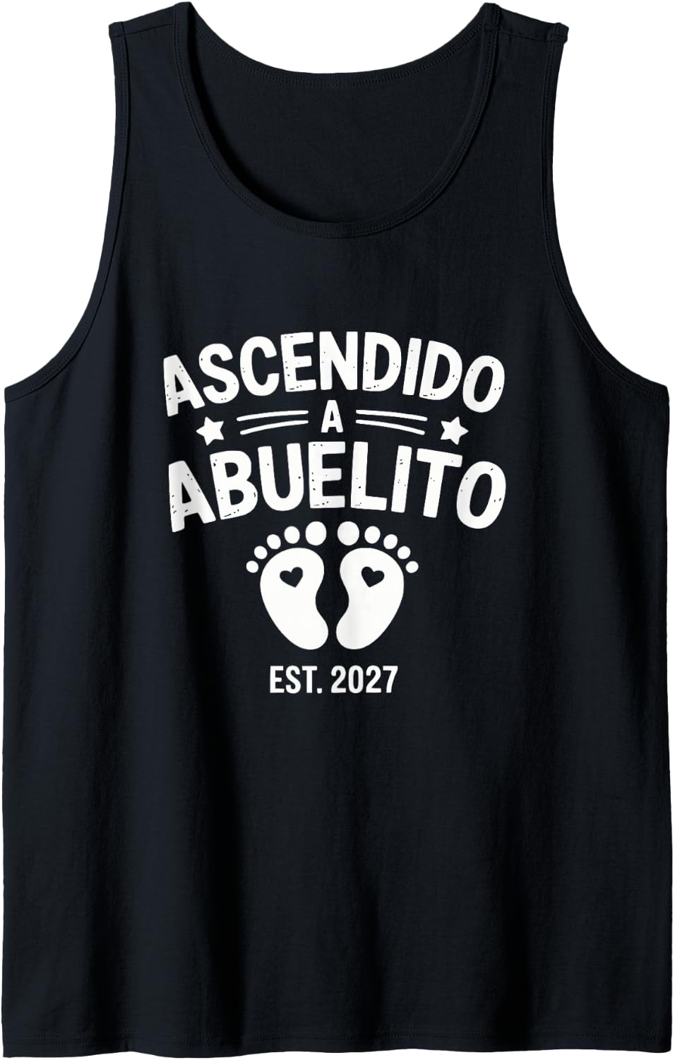 Men's Pies Baby Ascendido A Abuelito Est 2027 Granddad Orgulloso Tank Top - Black