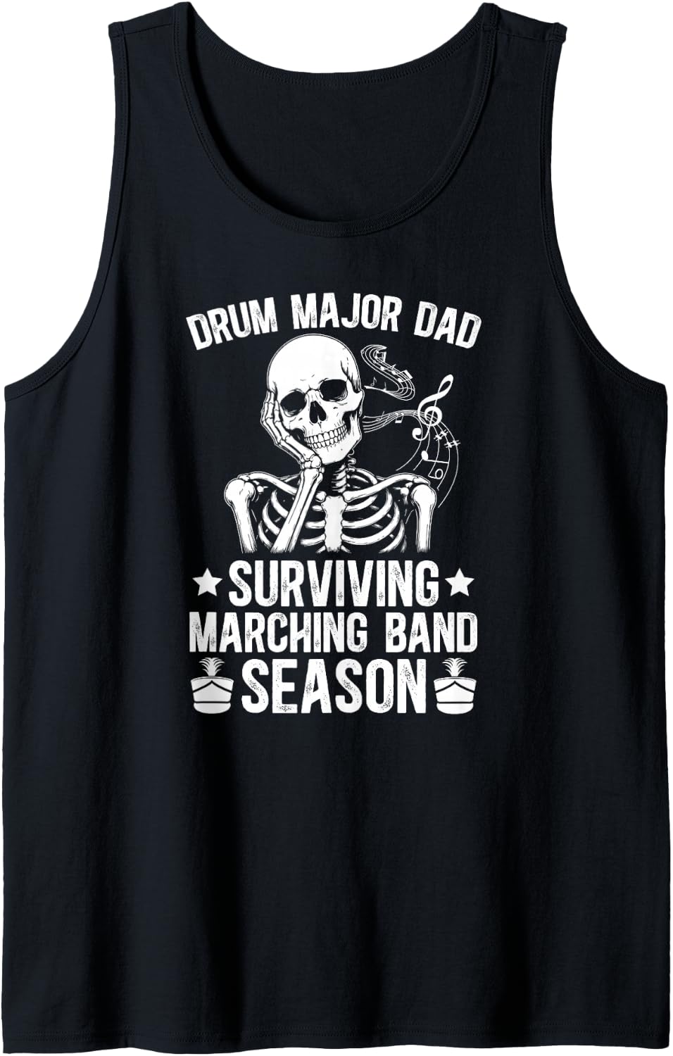 Men's Drum Major Dad Funny Dad of A Drum Major Father Sleeveless Tank Top - Black