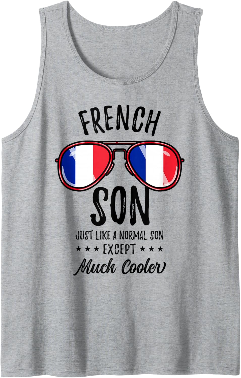 Mens Matching French Son Tank Top - Heather Grey