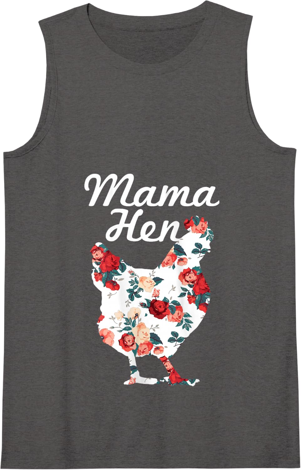 Womens Chicken Mom Mama Hen Farm Farmer Funny Mother's Day Gift Tank Top - Dark Heather Grey