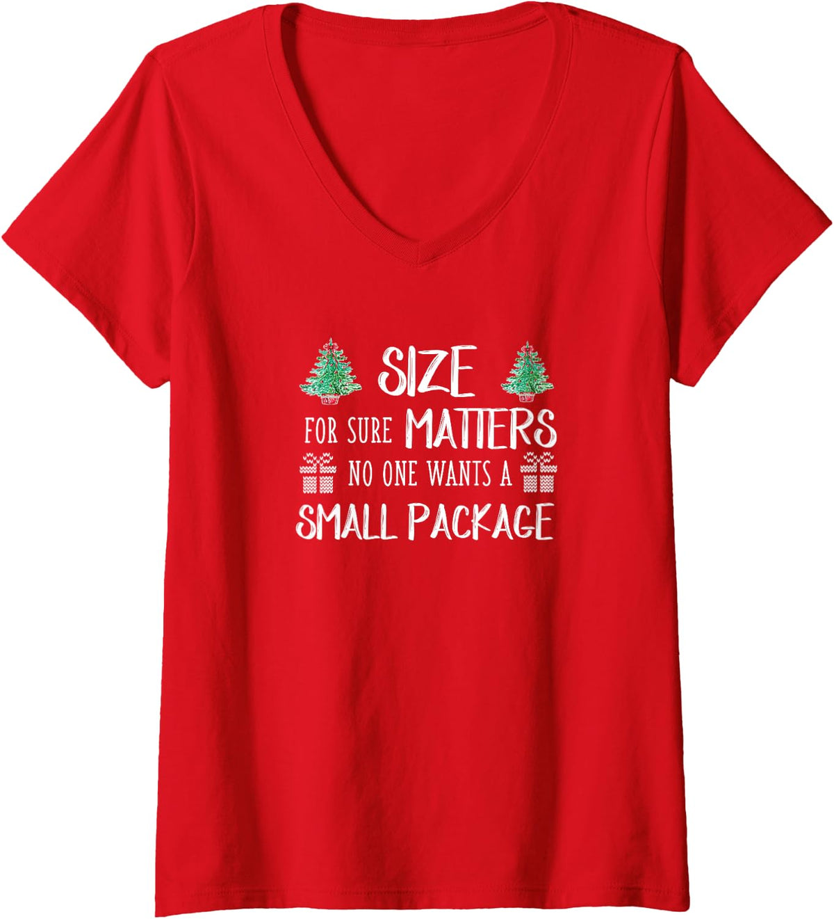 Womens Naughty Christmas Shirts Decor Funny Sayings Pajama Top V-Neck T-Shirt - Red