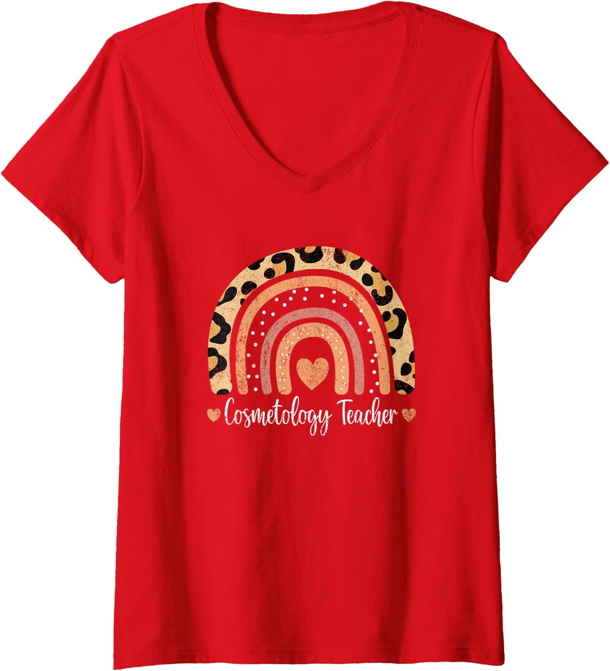 Women's Vintage Cosmetology Teacher V-Neck T-Shirt - Red