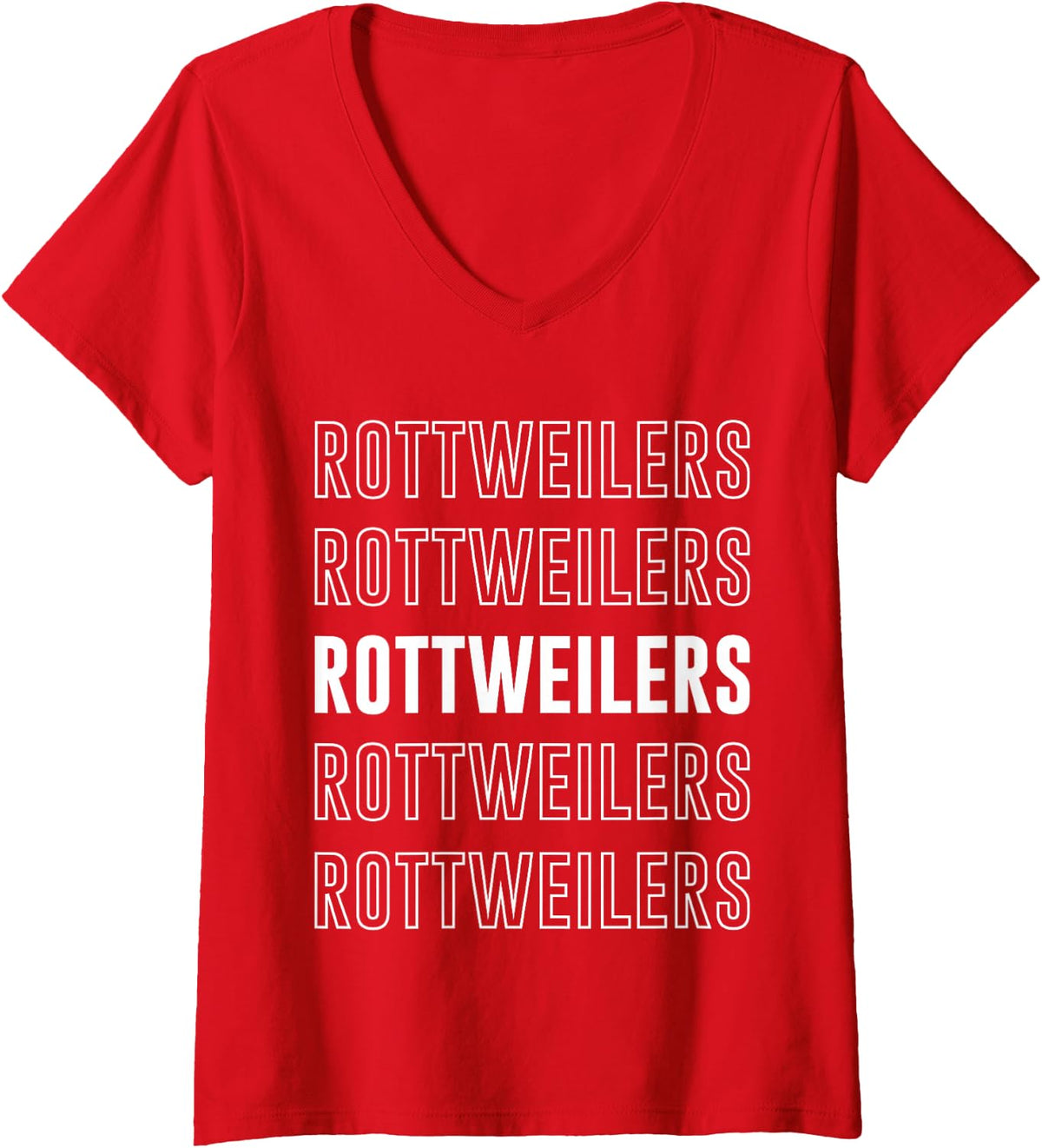 Women's Rottweilers V-Neck T-Shirt - Red