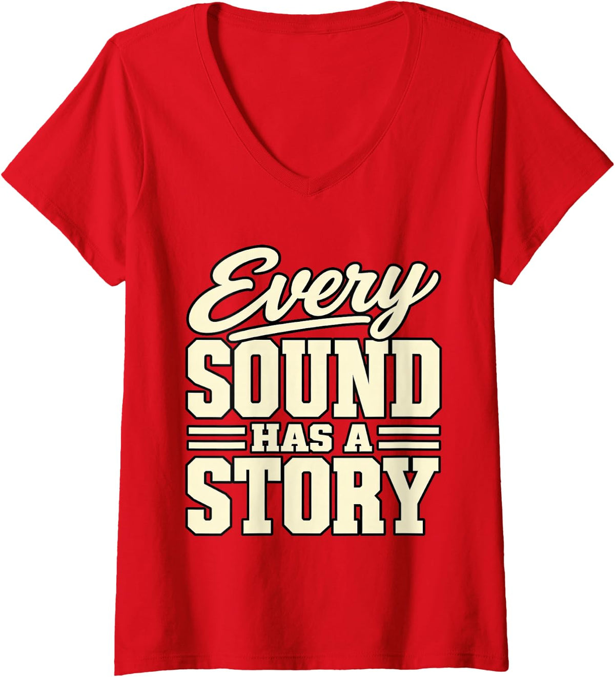 Women's Speech Therapy Every Sound Has A Story Pathologist Therapist V-Neck T-Shirt - Red
