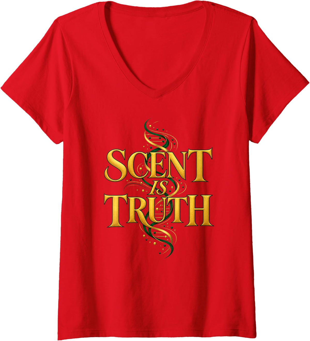 Women's Scent is Truth Mantrailing Dog Bloodhound Handler Shirt V-Neck T-Shirt - Red