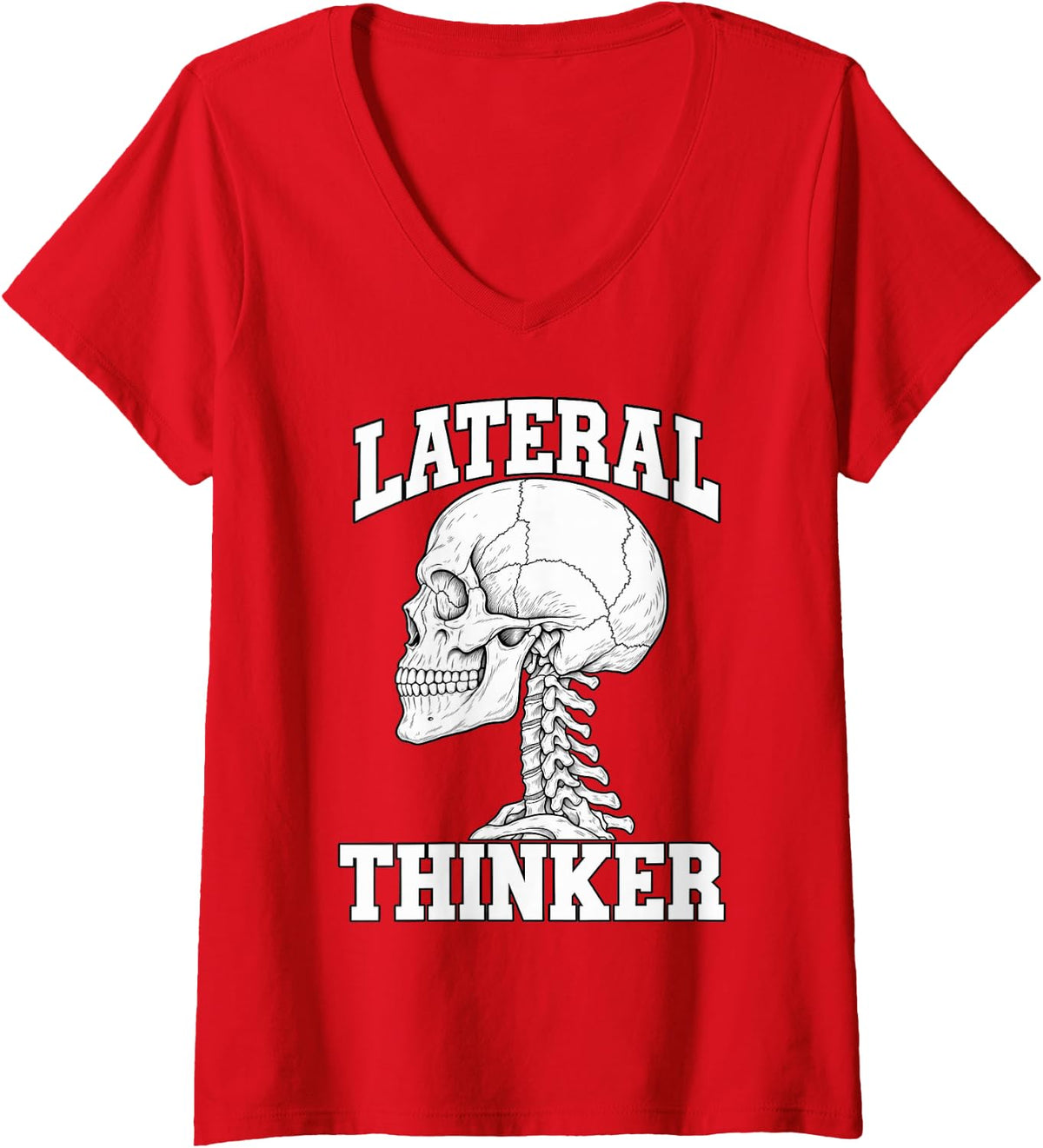 Women's Radiology Tech Lateral Thinker Technologist Funny V-Neck T-Shirt - Red