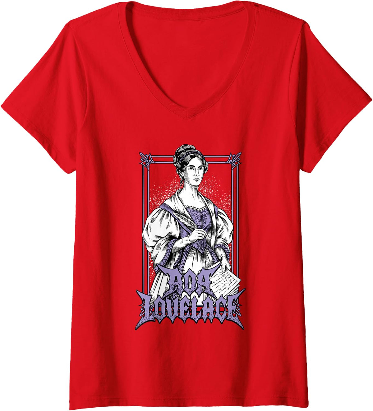 Women's Ada Lovelace V-Neck T-Shirt - Red