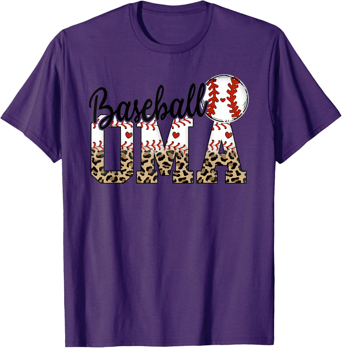 Baseball Oma Women BallPark Oma Baseball Mom Mother's Day T-Shirt - Purple