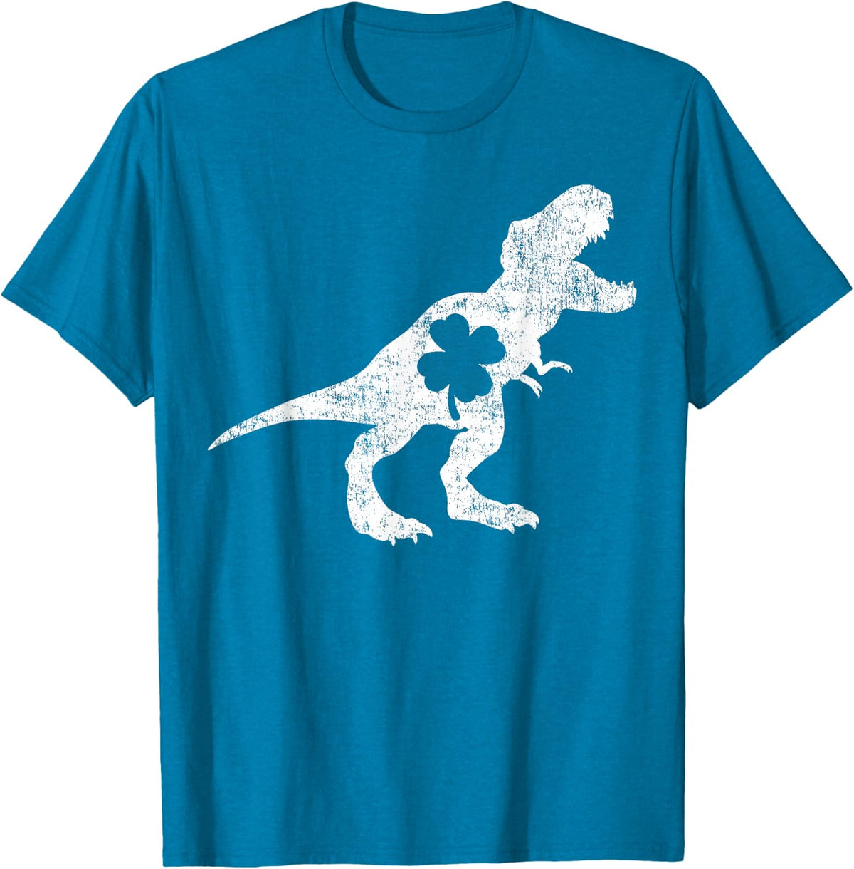 Dinosaur Irish Shamrock T Rex Dinosaur St. Patrick's Day T-Shirt - Sapphire Blue