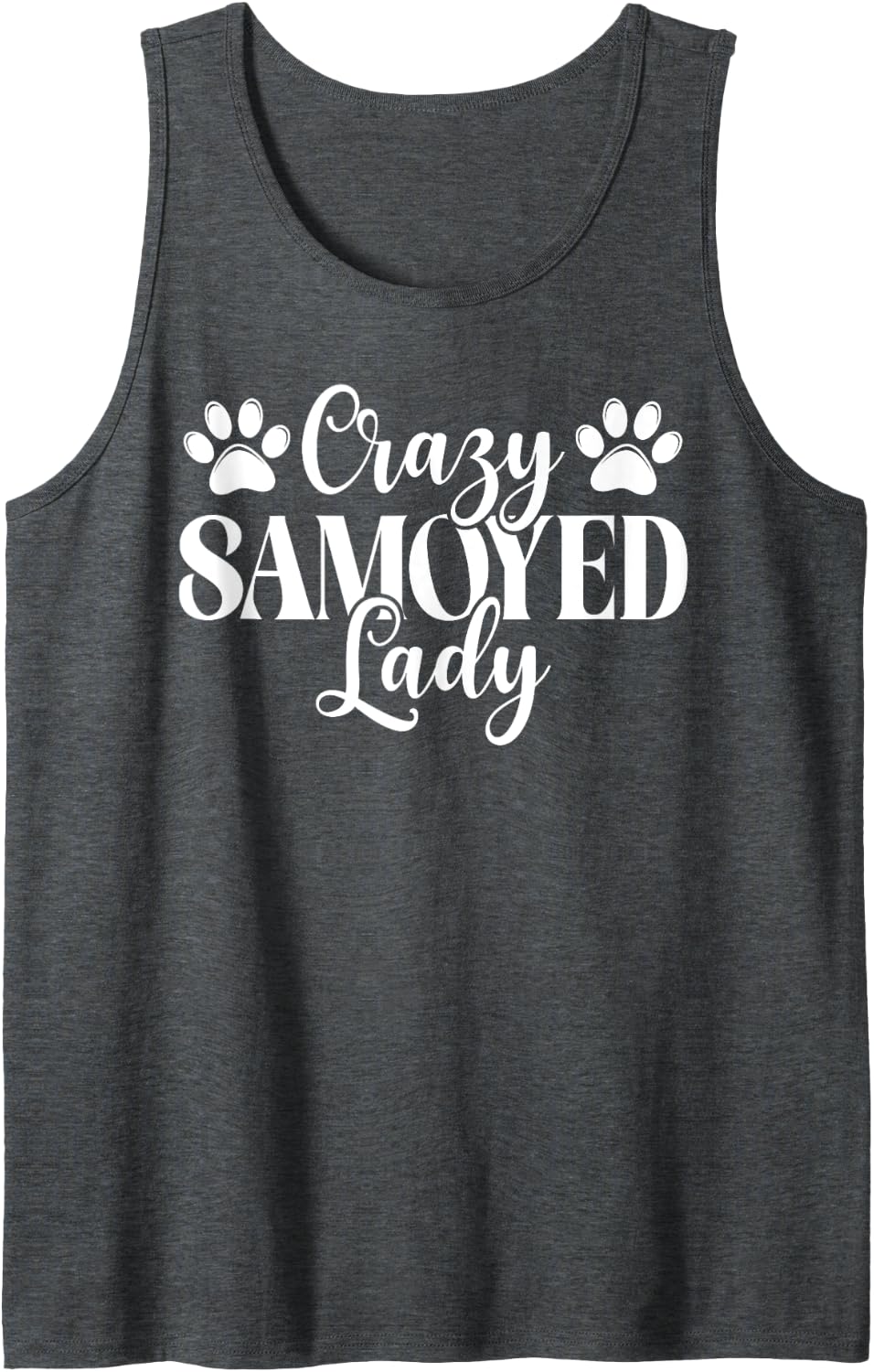 Crazy Samoyed Lady Samoyed Tank Top - Dark Heather Grey